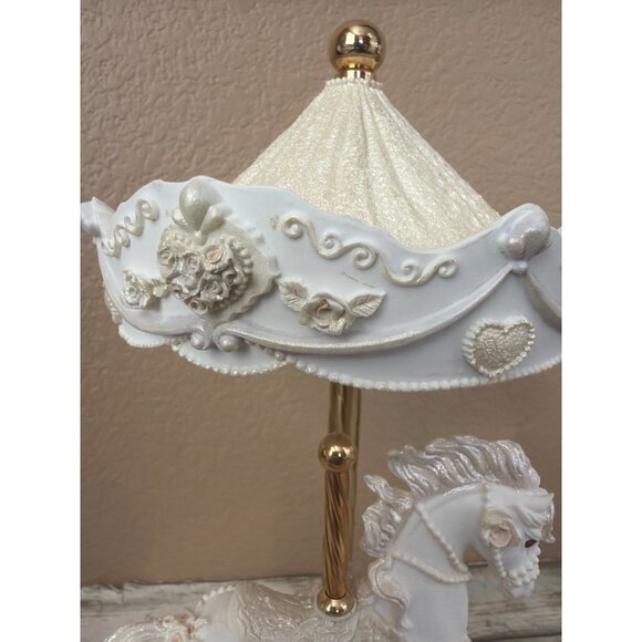 1994 San Francisco Music Box Chantilly Single Carousel Horse Beauty & Beast NIB - Picture 13 of 17